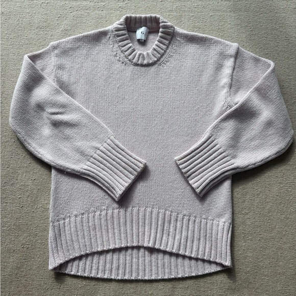 Goop Sweaters - G Label by Goop - Lavender Chunky Crewneck Sweater, XS